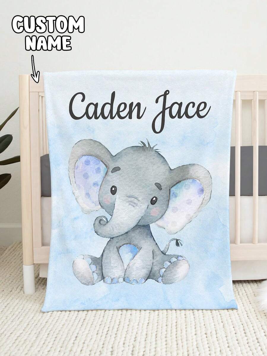 1pc Customized Personalized Blanket, Text Blanket, DIY Blanket, Patterned Blanket, Memorial Blanket. Tapestry, Photo Portrait Blanket Design, Suitable For Girls, Boys, Adults, Valentine's Day, Lightweight, Baby Blanket, Personalized Blanket, Personalized Photo Blanket, Personalized Throw Blanket, Personalized Baby Blanket, Newborn Blanket - Multicolor - View 1