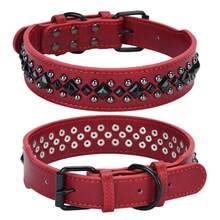 CP434B Adjustable Synthetic Leather Spiked Studded Dog Collars For Small Medium Large Pets Like Pit Bull Bulldog Pugs Husky, Collars For Puppys, Double D Ring Dog Collars For Small Dogs, Velvet Dog Collar, Pet Collars, Ex Large Dog Collars, Pet Accessories, Pet Safety Collar, Double Ring Collar, Studded Collar, Durable Pet Collar, Handcrafted Collar, Puppy Collar, Husky Owners, Large Dog Owners