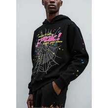 NEW Hip Hop Spider Hoodies Set Y2k Hoodie ,Tracksuit Pullover Sweatshirt And Trousers For Men Or Women Matching Hoodies For Couples Casual Unisex - màu đen - Xem 5