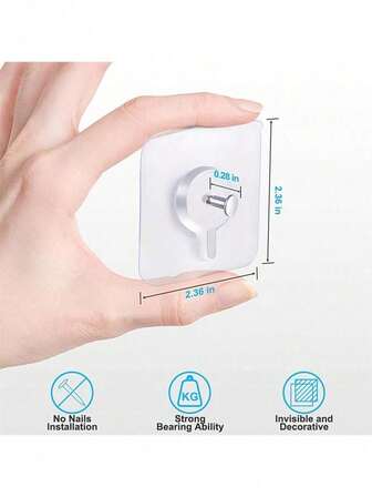 10pcs Non-Marking Stickers Without Punching Hooks Hanging Pictures Strong Adhesive Wedding Photos Special Invisible Screws Photo Frame Hooks, Self-Adhesive Hooks For Hanging On The Wall, Hooks For Picture Frames, Clock Hooks For The Home, Adhesive Hooks