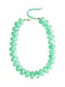 1pc Bohemian Fashion Casual Dopamine Beaded Necklace, Suitable For Daily, Vacation, Travel, Casual Wear, Fashionable Jewelry Gift For Family And Friends - Resin Necklace - View 13
