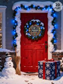 一幅以斋月为主题的伊斯兰风格装饰画，圆形构图。主文字为“斋月吉祥”（RAMADAN KAREEM），配以新月图案、色彩缤纷的阿拉伯灯笼和精致的伊斯兰花卉纹样，可作装饰挂件，采用二维表面印刷工艺，亦可作木质标牌。适用于场景装饰、墙面悬挂、餐厅、酒吧、店铺、咖啡馆等场所。 - 彩色 - 查看 7