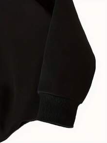 Women's Black Sweatshirt, My Favorite Basketball Player Calls Me Mom Graphic Print, Casual Daily Wear - 黑色 - 查看 3