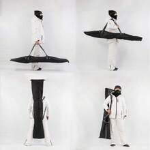 Ski Bag For Travel Fully Padded Water Resistant Durable Ski Carrying Bag 160cm 175cm 190cm - Black - View 2