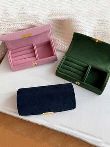 1pc Compact & Elegant Jewelry Box For Earrings Rings Necklaces, Travel Jewelry Organizer Girlfriend Gifts Sun Travel Cool - Multicolor - View 8