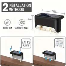 32/16 Piece Set Of Solar Outdoor Garden Lights - Landscape Lighting And Courtyard LED Solar Lights, Solar LED Deck Lights - Automatic Switch, Suitable For Outdoor Stairs, Steps, Fences, Courtyards, Terraces, Walls, Railings Decoration, Terraces And Paths (Warm White), Thanksgiving And Christmas Decoration - 棕色 - 查看 8