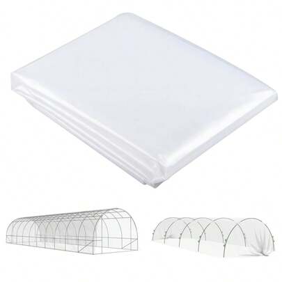 Outsunny 6x10m Greenhouse Film, Waterproof Garden Film With UV Protection, Extra Thick Tear Resistant Plastic Film, Greenhouse Film Tunnel Cover Sheet, Transparent Outdoor Tunnel Film For On-Site Installation