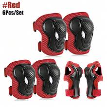 6pcs/Set Knee Pads, Elbow Pads, Wrist Guards Protective Gear Set For Teenagers/Adults, Suitable For Roller Skating, Skateboarding, Cycling, Scooter And Other Sports - Multicolor - View 20