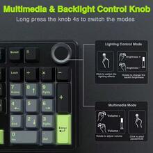 F99 PRO Custom Mechanical Gaming Keyboard Tri-Mode Wireless Hot-Swappable Gasket Mount Structure Pre-Lubed Linear Switches RGB Backlighting PC Peripheral - 彩色 - 查看 7
