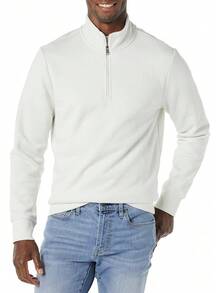 Men's Long-Sleeve Quarter-Zip Pullover Fleece Sweatshirt, Style - 海軍 - 查看 9