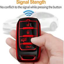 DSindeda For Dodge Key Fob Cover With Keychain Soft Full Protection Key Shell Key Case Compatible With 2019-2025 Dodge RAM 1500 2500 3500 Red 4-5 Buttons - 紅色 - 查看 6