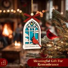 Red Cardinal Christmas Ornaments - Cardinal Ornament For Loss Of Loved One, Cardinals Gifts For Women, Red Birds Cardinals Decor, Sympathy Gift Wooden Bird Ornaments For Xmas Tree Decoration - 彩色 - 查看 4