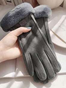 1 par de guantes de mujer para otoño e invierno, guantes táctiles acolchados y reforzados para prevenir el frío, guantes lindos para estudiantes que montan bicicletas, cálidos y cómodos, adecuados para deportes y uso diario, guantes de mujer para pantalla táctil con terciopelo grueso, a prueba de viento y resistentes al frío, guantes lindos para estudiantes que montan bicicletas eléctricas