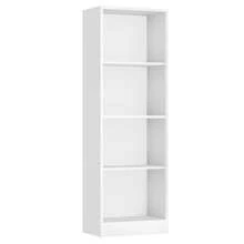 Libreria a 4 Ripiani Regolabili, Scaffale per Bambini, Portaoggetti, Organizzatore per Studio, Ufficio, 40 x 24 x 121.5 cm, Bianco - Bianco - Visualizzare 7