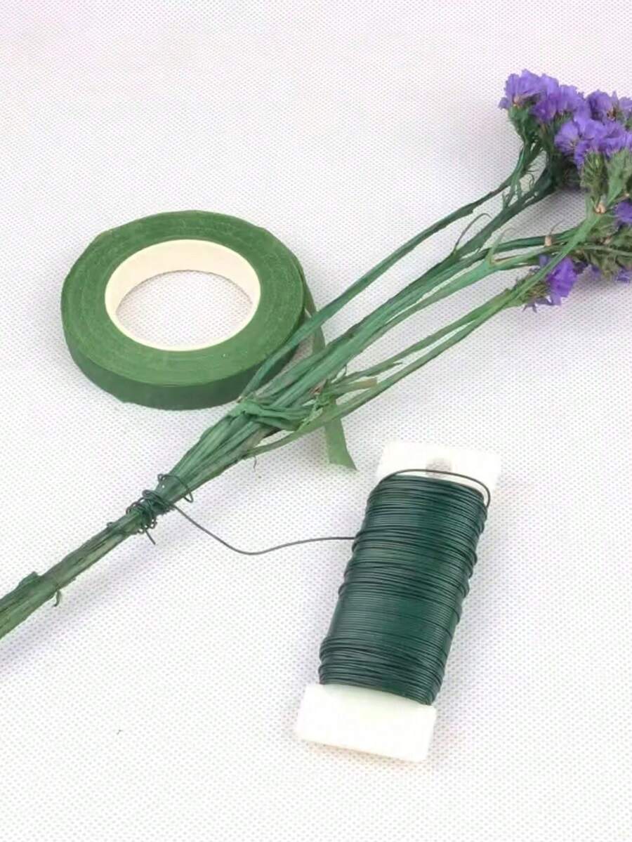 35m Floral Stem Wire, Suitable For Flower Arranging, Valentine's Day, Birthday Gifts, Green Floral Wire - Ideal For Handmade Valentine's Day Crafts, Wreaths, Floral Arrangements, Stem Wire