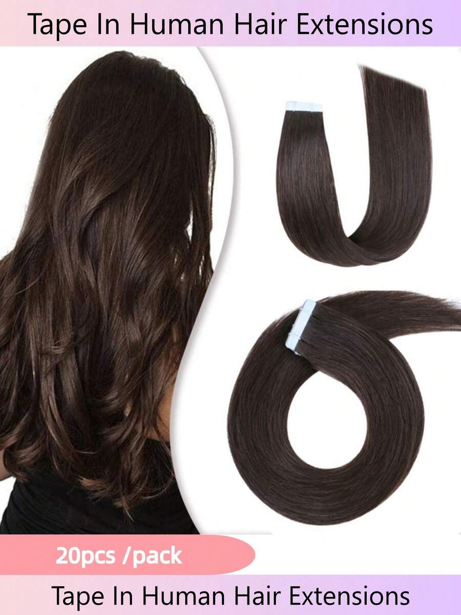 99j# Wine Red Thick Tape In Hair Extensions Human Hair 10-26 Inches 50g 20Pcs/Pack Tape Ins Human Hair Extensions Real Human Hair Tape In Extensions Silky Straight - S2 - Xem 1