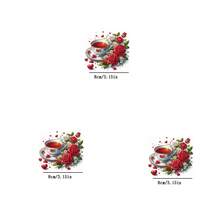 1/2/3 piezas Pegatinas de impresión por transferencia de calor con diseño de bebida de té de la tarde, Calcomanías de transferencia de calor DTF para personalizar camisetas DIY, bolsas, jeans, almohadas, sudaderas - Ajuste preciso para telas de todos los tamaños, fácil aplicación para principiantes y expertos, perfecto para manualidades y regalos navideños - Multicolor - Ver 7