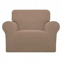 Stretch Chair Sofa Slipcover 1-Piece Couch Sofa Cover Furniture Protector Soft With Elastic Bottom For Kids, Pet. Spandex Jacquard Fabric Small Checks Chair, Camel - Multicolor 1596 - View 1