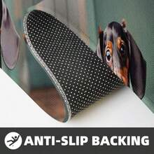 Cute Dachshund Duggee Print Tea Room Kitchen Floor Mat 2 juegos de alfombrillas antideslizantes para cocina y lavandería - como en la foto - Ver 5