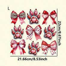 1 pièce/2 pièces/3 pièces Autocollants de transfert thermique en forme de cœur et de nœud papillon avec motifs de patte, cœur, pois et léopard - Écussons à repasser rouges et roses DIY pour T-shirts, sacs à dos, jeans, sweats à capuche, oreillers, sacs en canevas - Personnalisable en tissu DTF (sans couture) - Matériau plastique, polyvalent pour la Saint-Valentin, l'anniversaire, la décoration de vêtements pour l'anniversaire, motifs mignons, facile à appliquer, à transférer, à offrir, à bricoler