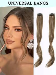 Long Side Air Bangs,2PCS Clip In Bangs 12 Inch Long Wavy Curly Clip In Bangs Synthetic Fiber Front Side Bangs For Women Daily Use - Multicolor - View 19