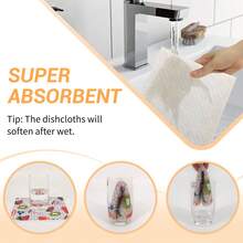 1/2/4/6/8pcs Pretty Birds/Fruits/Flowers/Christmas Birds Swedish Dishcloths For Kitchen Reusable Compostable Kitchen Cloth Made In Sweden Cellulose Sponge Swedish Dish Cloths For Washing Dishes Reusable Paper Towels Washable - Multicolor - View 12