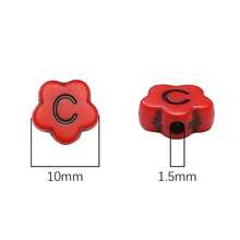 100pcs 10mm Solid Color Acrylic Letter Beads Flower Loose Spacer Bead For Jewelry Making DIY Friendship Bracelet Necklace Supplies - 無色 - 查看 2