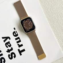 1PC Women Gold Milanese Loop Watch Strap Compatible With Apple Watch 46mm 49mm 40mm 44mm 45mm 41mm 42mm 38mm, Magnetic Stainless Steel Luxury Metal Bracelet Watch Band Compatible With Apple Watch Series 11 10 9 8 7 SE 6 5 4 3 2 1 Ultra 3/2/1, Fashion Smartwatch Accessories Compatible With IWatch S10 S11