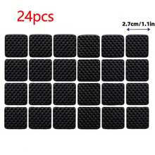 24/72/120/168片装黑色橡胶家具垫，防滑防撞，易于安装，适用于桌子、椅子、沙发、床、冰箱脚垫 - 黑色 - 查看 15