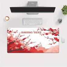 1 pieza Alfombrilla de ratón personalizada con nombre y estampado de flores de ciruelo rojo HD - Alfombrilla de escritorio multifuncional para jugadores de PC, base de goma duradera, diseño floral vibrante, regalo perfecto para familiares y amigos, accesorio de computadora, accesorio de escritorio elegante, superficie suave - 70 x 30 cm (27,5 x 11,8 pulgadas) - Ver 15