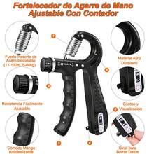 Fortalecedor de Mano 5 en 1 con Contador Mecánico – Kit Completo de Ejercitadores de Agarre Ajustables de 5 a 60kg para Entrenamiento de Mano, Dedos, Muñeca y Antebrazo – Incluye Banda de Resistencia para Dedos, Ejercitador Individual, Anillo de Silicona y Pelota Antiestrés – Herramienta de Fitness y Rehabilitación Portátil para Mejorar Fuerza, Flexibilidad y Coordinación – Diseño Ergonómico con Materiales Resistentes y Antideslizantes, Ideal para Deportistas, Escaladores, Músicos y Personas en Recuperación – Ejercitador Manual Compacto y Ligero para Gimnasio, Oficina o Uso Diario, Perfecto para Aliviar Estrés, Fortalecer Músculos y Aumentar Resistencia en Manos y Brazos - Negro - Ver 2