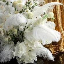 30/20/10支装白色大羽毛花茎，人造鸵鸟毛 - 婚礼、派对、宴会中心装饰 - DIY装饰（婚礼、舞会、活动） - 低维护优雅装饰（外观逼真，无仿制品） - 白色 - 查看 5