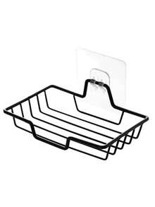 1 Soporte de jabón de acero inoxidable para el hogar, bandeja de jabón colgante sin perforación, adecuado para baño, cocina, cuadrado - Multicolor - Ver 9