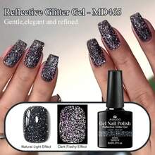 MSRUIOO 8毫升红色反光闪粉指甲油 - 超亮系列，半永久可卸甲油胶，适合美甲 - 彩色 - 查看 8