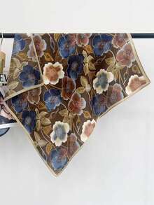 1 pieza Pañuelo/Diadema de estilo bandana con estampado floral de terciopelo para uso casual/resort para mujeres - Multicolor - Ver 3