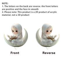 1/2 Pc Cô gái cầm đèn lồng trang trí xoay, Tấm acrylic đa năng, Trang trí nhà cửa, ký túc xá, văn phòng, Quà tặng lễ hội Hồi giáo Ả Rập. - Nhiều màu - Xem 8