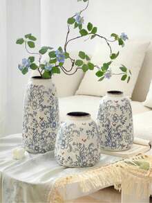 Wazony ceramiczne w stylu vintage, antyczna niebiesko-biała porcelana, nowoczesny stolik do herbaty w stylu chińskim, do salonu, kwiaty odżywcze, kompozycje kwiatowe, ozdoby dekoracyjne