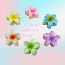 6 Piezas Pinzas para el Cabello para Mujer,Pinzas de Pelo de Flores y Mariposa,Multicolor Clips de Garra Grande y Antideslizante para Todo el Cabello (Color A)(ColorB) - Multicolor - Ver 6