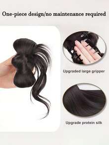 Y2K 女士高温纤维发髻盘发造型 - 牢固防滑发圈，适合所有浅米色调，多功能，休闲和正式场合皆宜，冬季发饰时尚爪夹优雅发夹休闲发爪美发发夹 - 彩色 - 查看 4