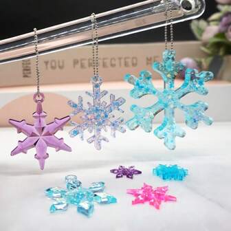 3pcs Snowflake Silicone Mold, DIY Silicone Pendant Mold For Resin Casting, Suitable For Holiday Crafts