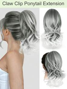 Ponytail Extension, 14 Inch Claw Clip Ponytail Extension Curly Wavy Pony Tails Hair Extensions Synthetic Hairpiece For Women Daily Wear - Multicolor - View 16