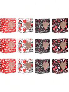 Hộp giấy hình trái tim XOXO 12 chiếc ngày lễ tình nhân, chủ đề lãng mạn, cửa sổ rỗng cho tình yêu, sinh nhật cặp đôi, hộp quà ngày lễ tình nhân - Nhiều màu - Xem 2