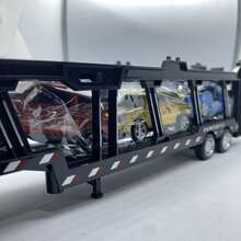 Yellow Trailer Platform With Excavator, Friction, Rubber Tires - 紅色 - 查看 4