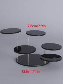 1 Piece 12-Tier Acrylic Vertical Mini Display Stand, 12 Round Acrylic Mini Disc Displays For Jewelry, Rings, Earrings, Mini Art, Mini Figurines, Cupcakes, Adjustable Vertical Display Set, Suitable For Stores, Galleries, Exhibitions And Home Use, Available In Transparent, Black, White