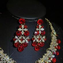 1 Set de joyería de lujo para novia, boda, fiesta formal y ocasión especial, que incluye collar y aretes - conjunto de joyas - Ver 10