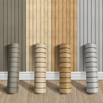 1卷棕色装饰木纹壁纸，自粘木板，适用于客厅、橱柜，尺寸：40*300厘米/15.7x118英寸和60*300厘米/23.6x118英寸