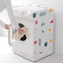 1 Pieza de Cubierta Protectora para Lavadora de Tambor, Cubierta Antipolvo para Secadora, Cubierta Protectora Impermeable, Antirrayos UV y Antipolvo para Lavadora y Secadora, con Apertura con Cremallera, Lavable, Muy Adecuada para la Protección de la Lavadora, Apta para Uso Doméstico Diario, Cubierta de Almacenamiento para Lavadora - Multicolor - Ver 1