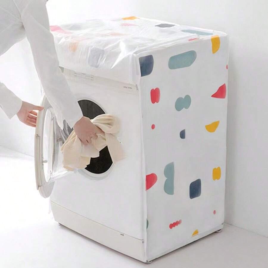 1 Pieza de Cubierta Protectora para Lavadora de Tambor, Cubierta Antipolvo para Secadora, Cubierta Protectora Impermeable, Antirrayos UV y Antipolvo para Lavadora y Secadora, con Apertura con Cremallera, Lavable, Muy Adecuada para la Protección de la Lavadora, Apta para Uso Doméstico Diario, Cubierta de Almacenamiento para Lavadora - Multicolor - Ver 1