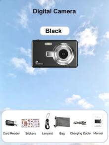 1 pièce Appareil photo numérique Q12 50 millions de pixels, écran 2,4 pouces, appareil photo rechargeable, CCD et modes de filtre multiples. Appareil photo numérique portable anti-vibration et à zoom intelligent pour l'extérieur (sans carte mémoire) - Appareil photo - Voir 14