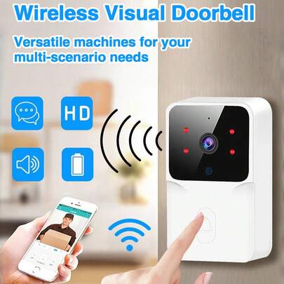 Table Lamp Smart Wireless Video Doorbell With Night Vision, Two-Way Audio, APP Control And Motion Detection, Easy Installation, Suitable For Home Security
